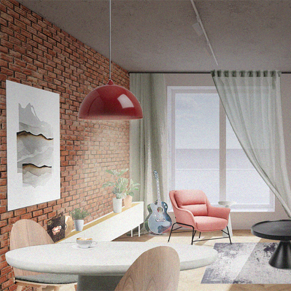 Obývacia izba s návrhom interiéru Roomfactory