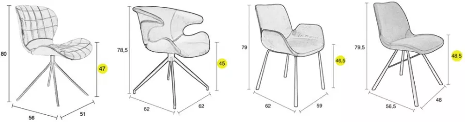 Dizajnové stoličky a správna výška sedenia