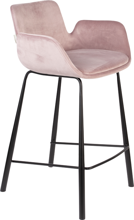 Zuiver Brit čalúnená pultová stolička - Ružová