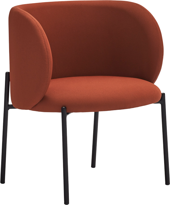 Teulat Mogi dizajnová čalúnená stolička - Červená