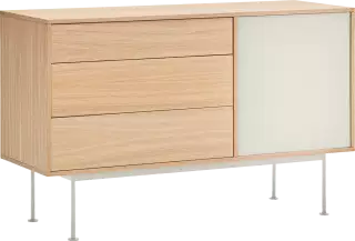 Teulat Yoko drevená komoda do obývačky - Biela, 128 cm