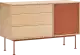Teulat Yoko drevená komoda do obývačky - Červená, 128 cm