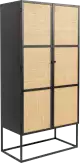 WL-Living Guuji čierna skrinka s výpletom - 145 cm široká