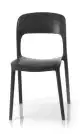 Bontempi Gipsy plastová stolička - Čierna, Bez podrúčok