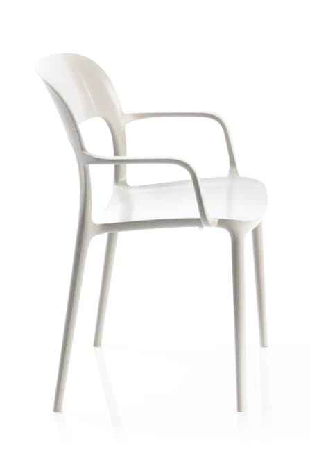 Bontempi Gipsy plastová stolička - Biela, S podrúčkami