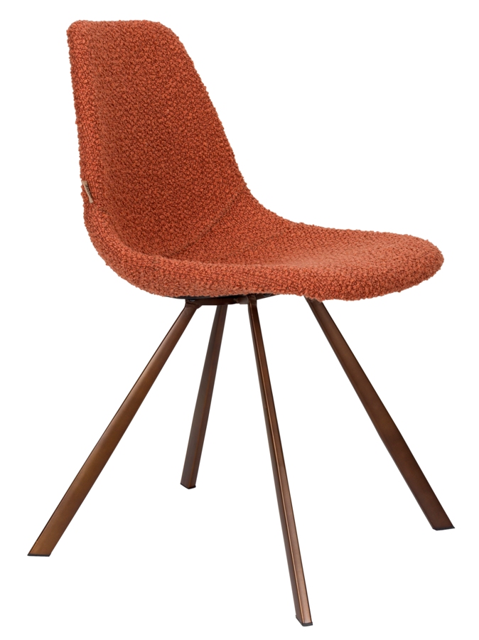 Dutchbone Franky jedálenská stolička - Oranžová, Bouclé