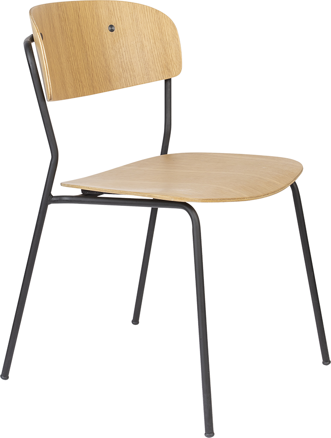 WL-Living Jolien drevená stolička s kovovým rámom - Bez podrúčok