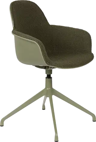 Zuiver Albert Kuip stolička na otočnej podnoži -Zelená, S podrúčkami