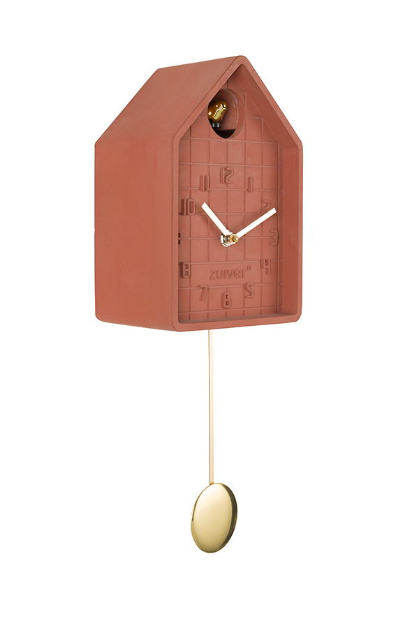 Zuiver Lori betónové kukučkové hodiny - Terracotta