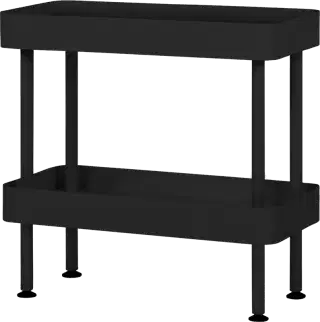 Noo.ma Nolle konzolový stolík - Čierna, Nízky, Fixná podnož, Podnos + Podnos