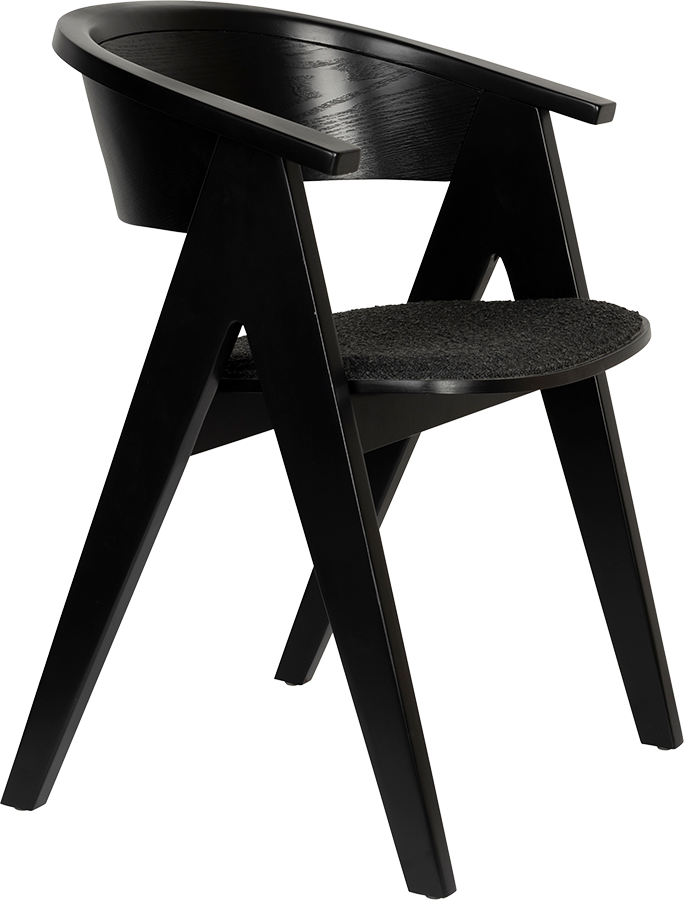Zuiver NDSM drevená stolička s čalúnením - Čierna
