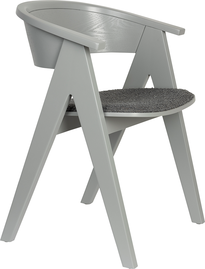 Zuiver NDSM drevená stolička s čalúnením - Sivá