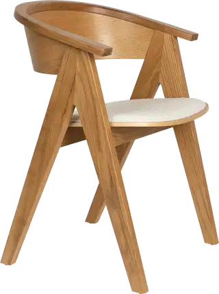 Zuiver NDSM drevená stolička s čalúnením - Prírodná