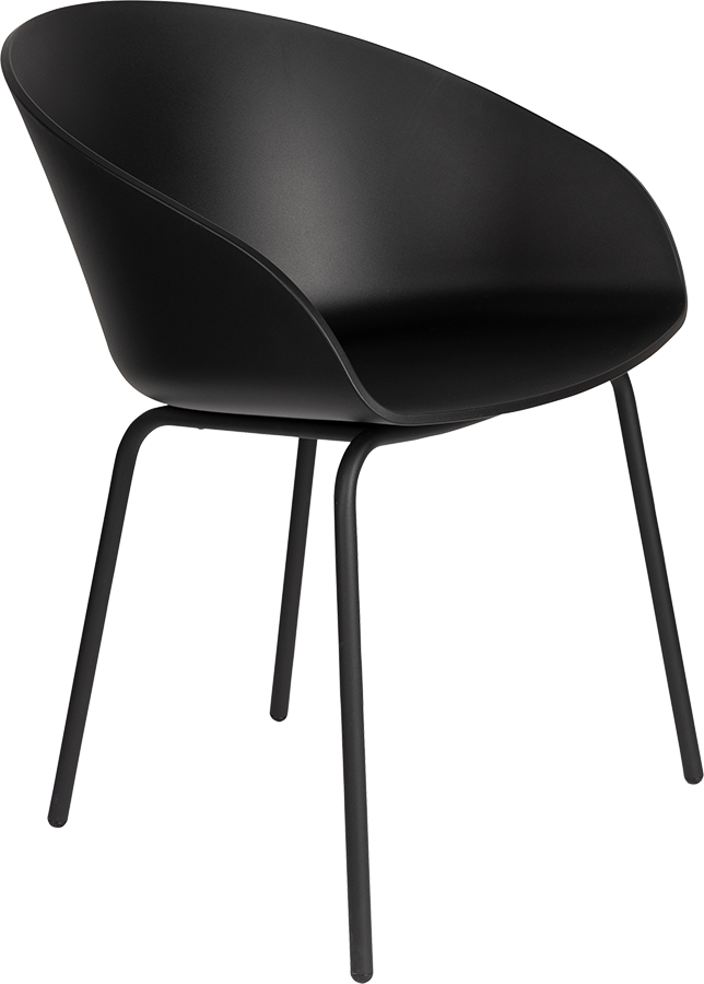 Zuiver Void dizajnová stolička - Čierna kov