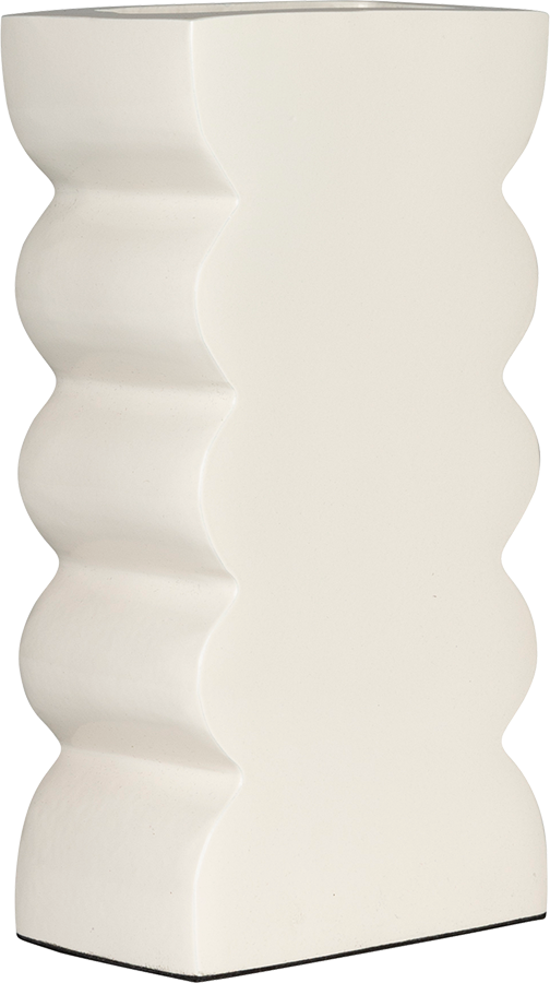 Zuiver Curves dizajnová kovová váza - Béžová, Nízka