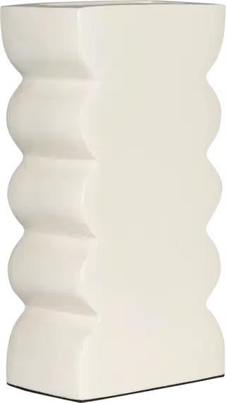 Zuiver Curves dizajnová kovová váza - Béžová, Nízka
