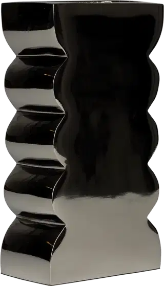 Zuiver Curves dizajnová kovová váza - Strieborná, Nízka