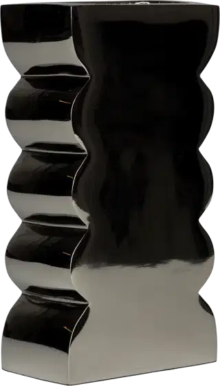 Zuiver Curves dizajnová kovová váza - Strieborná, Vysoká
