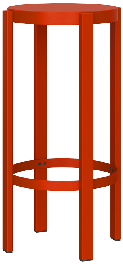 Noo.ma Doon kovová barová a pultová stolička - Červená, 75 cm