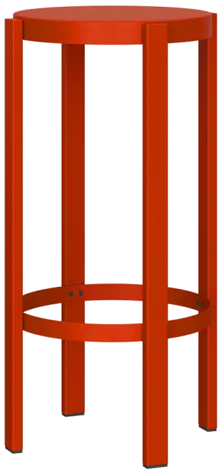 Noo.ma Doon kovová barová a pultová stolička - Červená, 75 cm