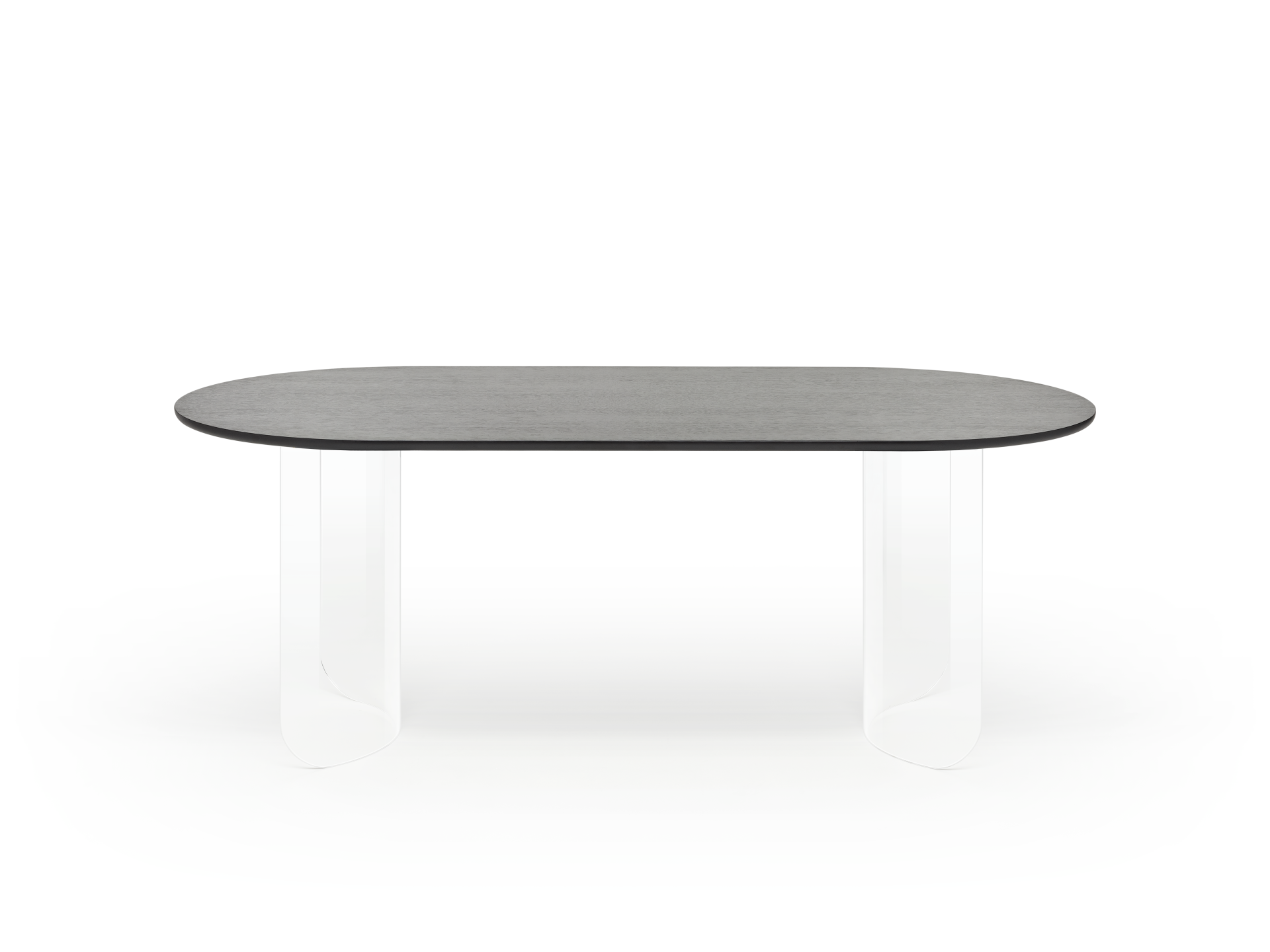 FEST Amsterdam Plateau jedálenský stôl - Čierny top, Transparentná podnož, Oválny