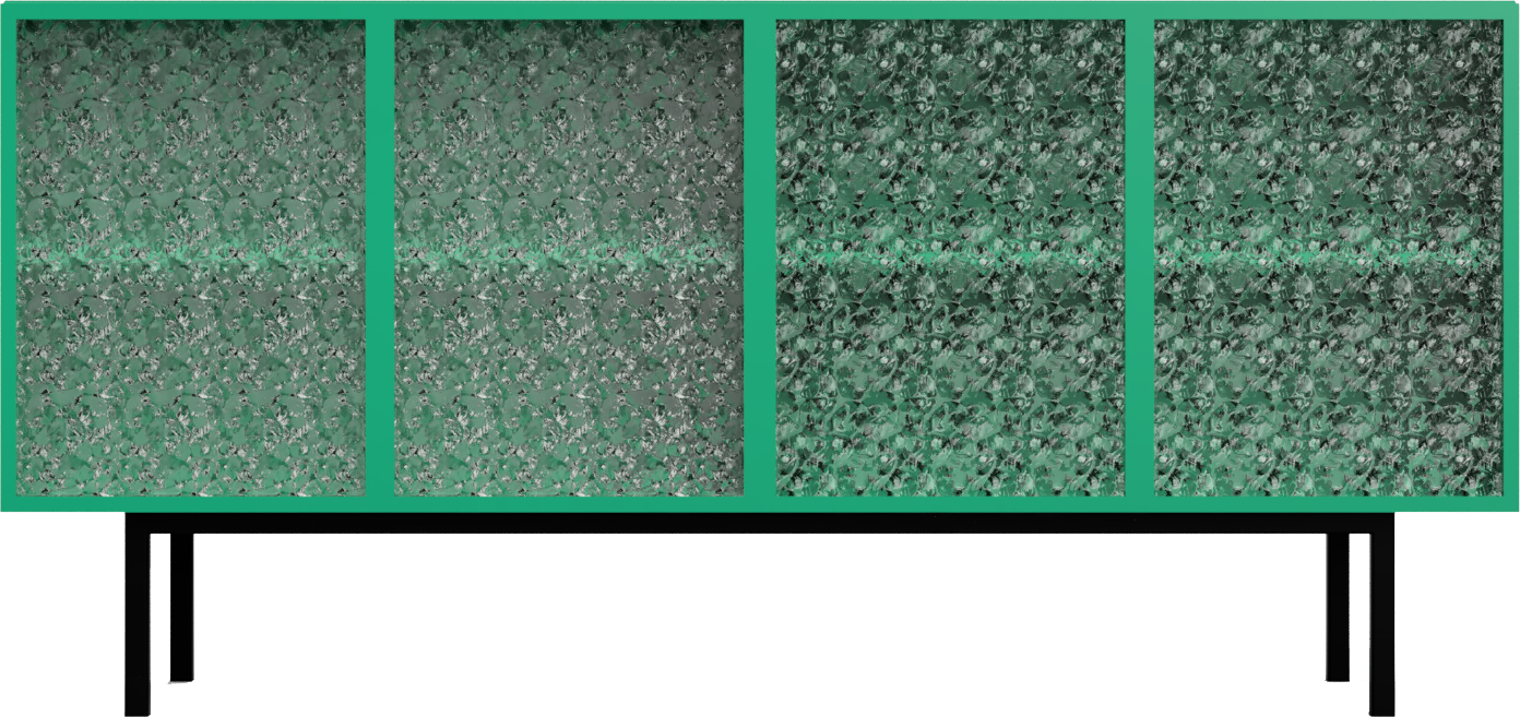 Desiva Salvia 02 komoda so sklenenou vitrínou - Zelená