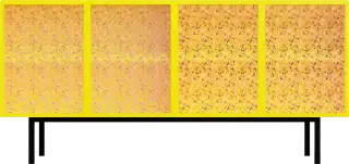 Desiva Salvia 02 komoda so sklenenou vitrínou - Žltá