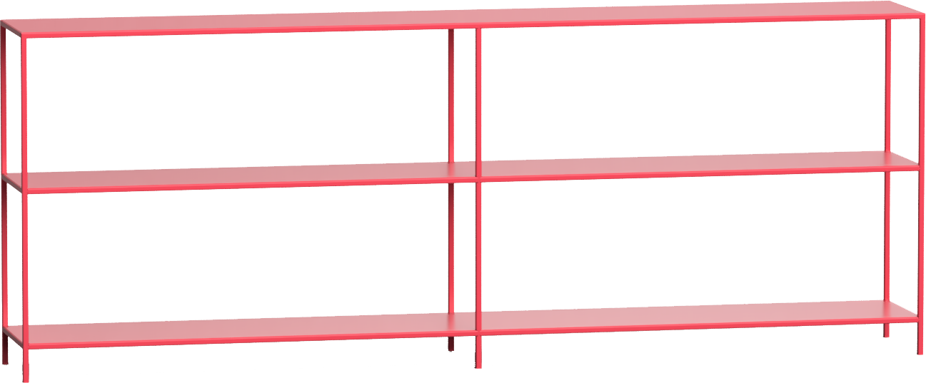 Desiva Sencjo 03 kovový dizajnový regál - Červená