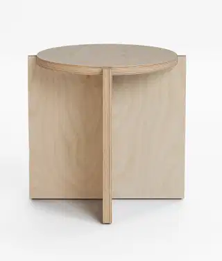 Mohha Ijop okrúhly stolík/stolička - Prírodná, Breza