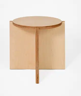 Mohha Ijop okrúhly stolík/stolička - Prírodná, Breza čistá