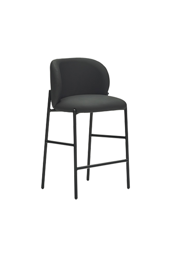 Teulat Mogi barová stolička - Čierna, PU koža, 75cm