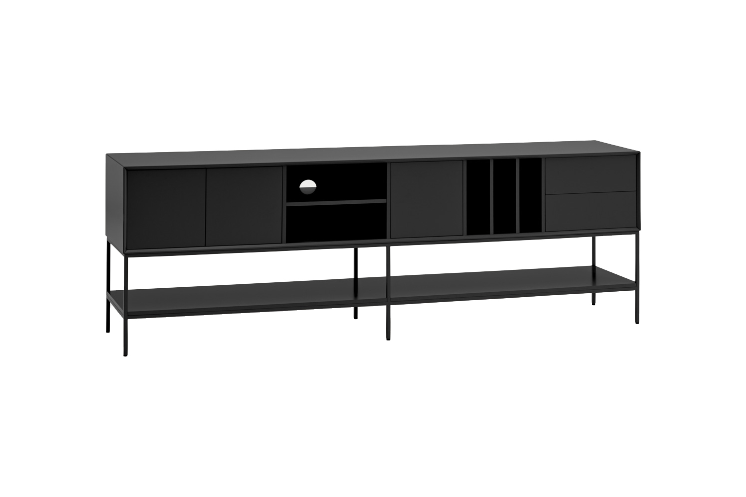 Teulat Platt skrinka pod TV - Čierna, 220cm