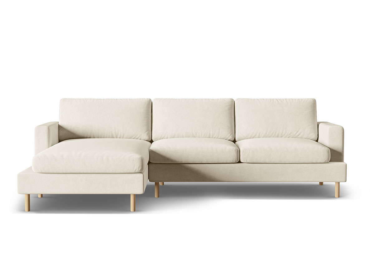 Micadoni Aliya dizajnová sedačka - Svetlobéžová, Zamat, Pravá, 245 cm