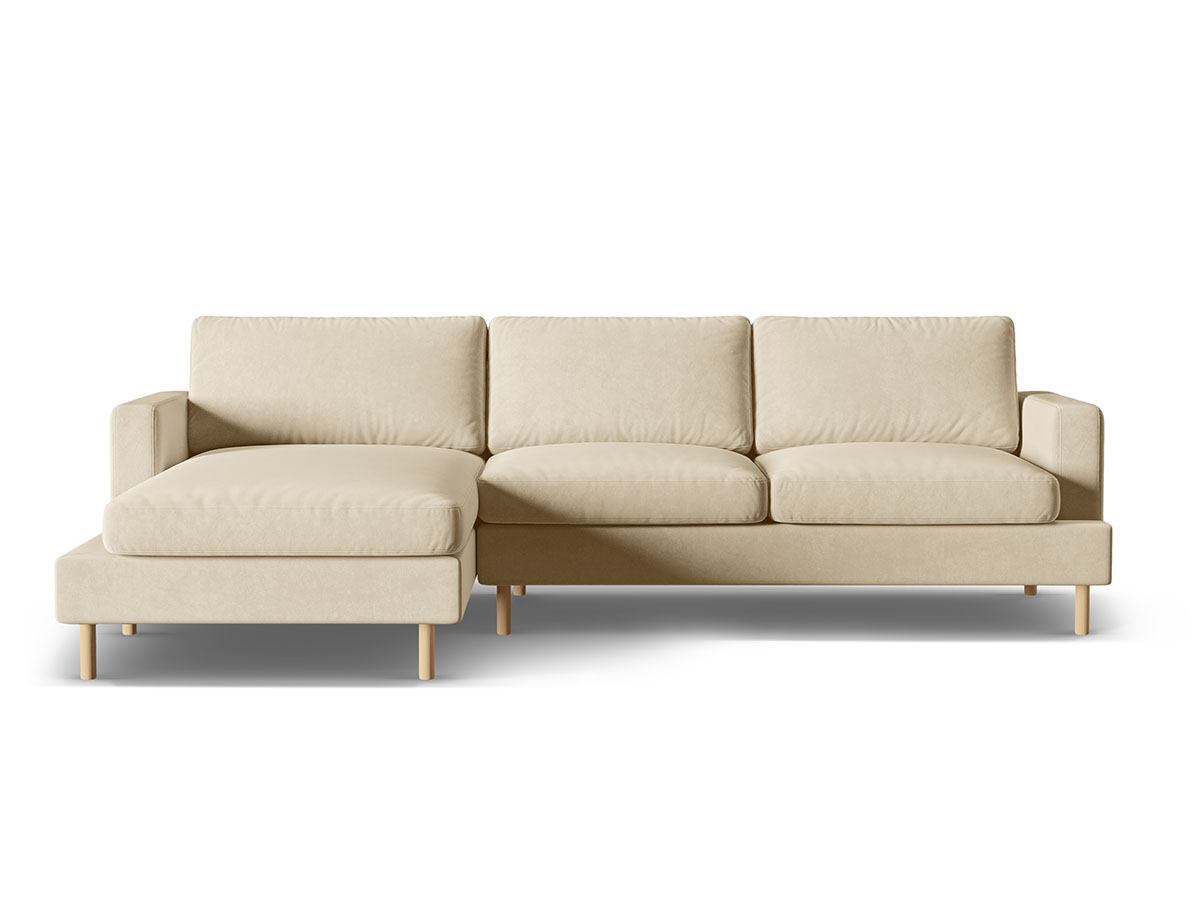 Micadoni Aliya dizajnová sedačka - Béžová, Ľavá, Zamat, 294 cm