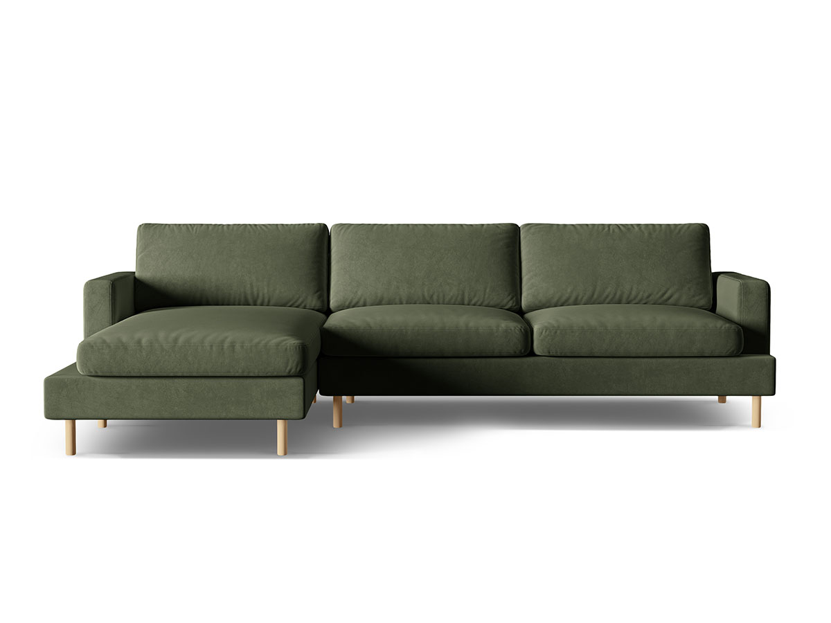 Micadoni Aliya dizajnová sedačka - Zelená, Ľavá, Zamat, 294 cm