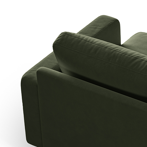 Minimalistické línie sú spárované s plyšovými vankúšmi pre dokonalú relaxáciu