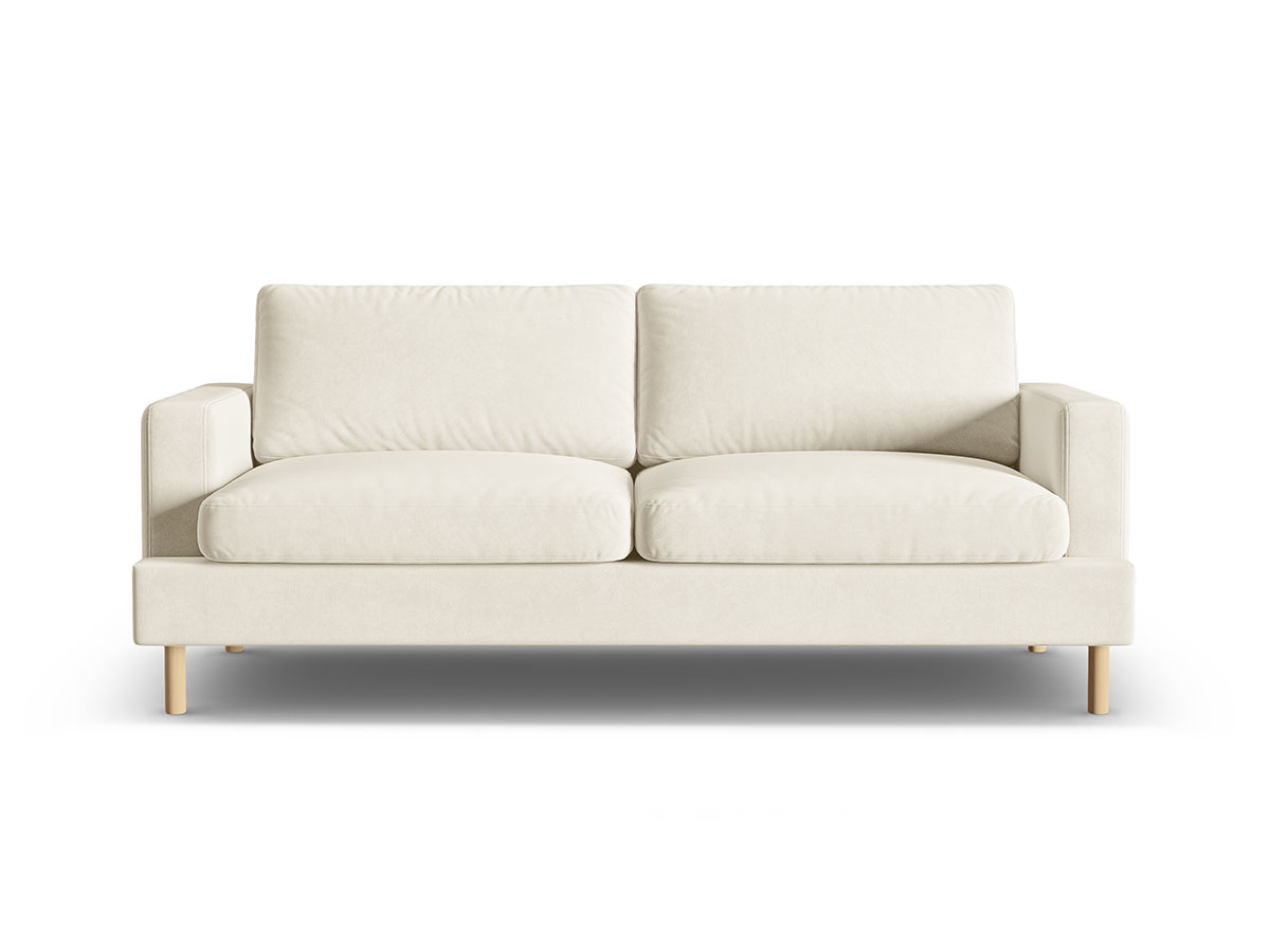 Micadoni Aliya moderná pohovka - Svetlobéžová, Trojsedačka, Zamat, 216 cm