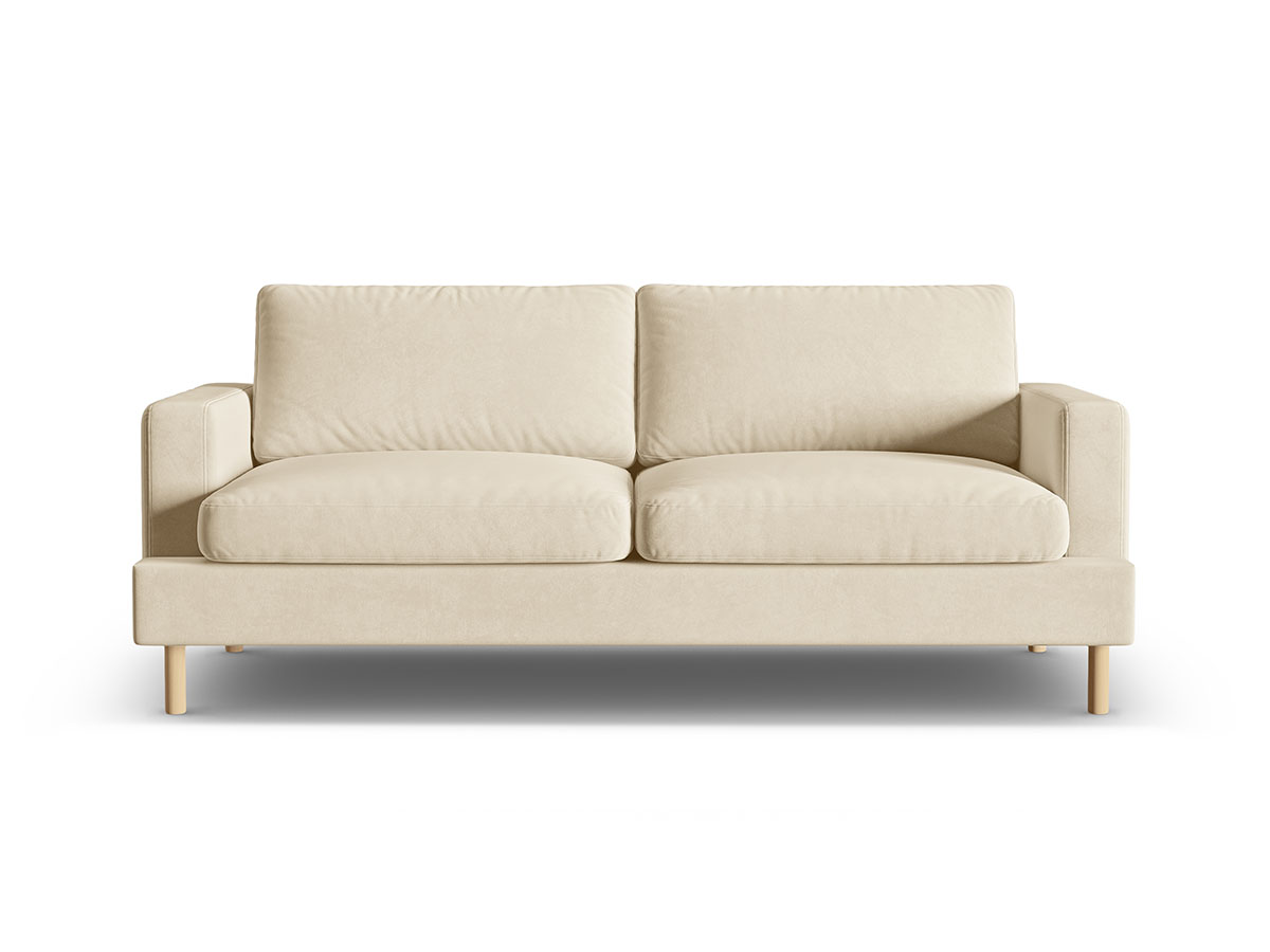 Micadoni Aliya moderná pohovka - Béžová, Trojsedačka, Zamat, 216 cm