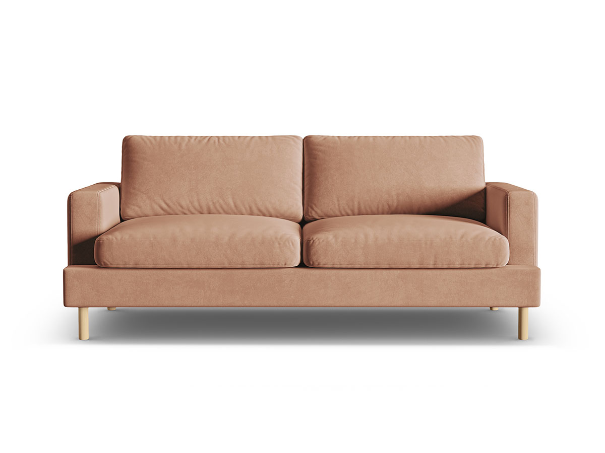 Micadoni Aliya moderná pohovka - Hnedozlatá, Trojsedačka, Zamat, 216 cm
