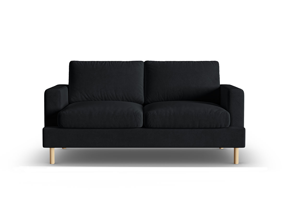 Micadoni Aliya moderná pohovka - Čierna, Trojsedačka, Zamat, 216 cm