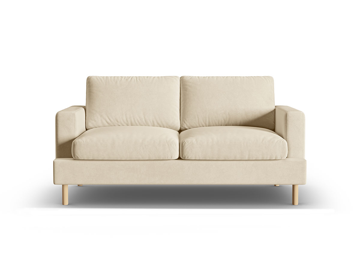 Micadoni Aliya moderná pohovka - Béžová, Dvojsedačka, Zamat, 167 cm