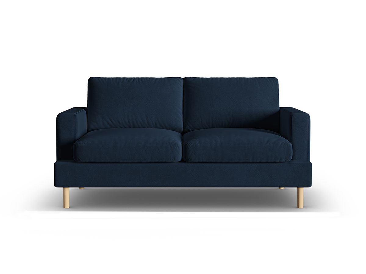 Micadoni Aliya moderná pohovka - Tmavomodrá, Dvojsedačka, Zamat, 167 cm