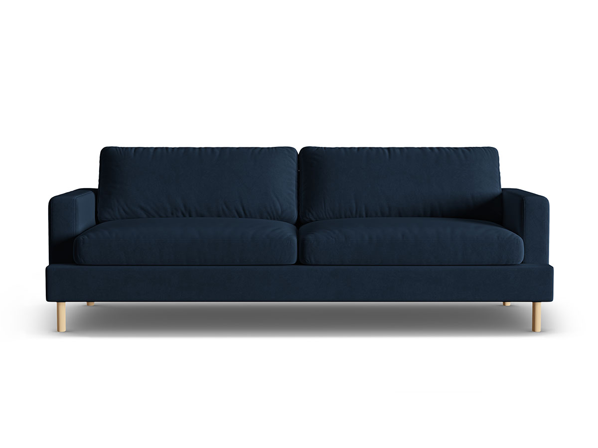 Micadoni Aliya moderná pohovka - Tmavomodrá, Štvorsedačka, Zamat, 237 cm