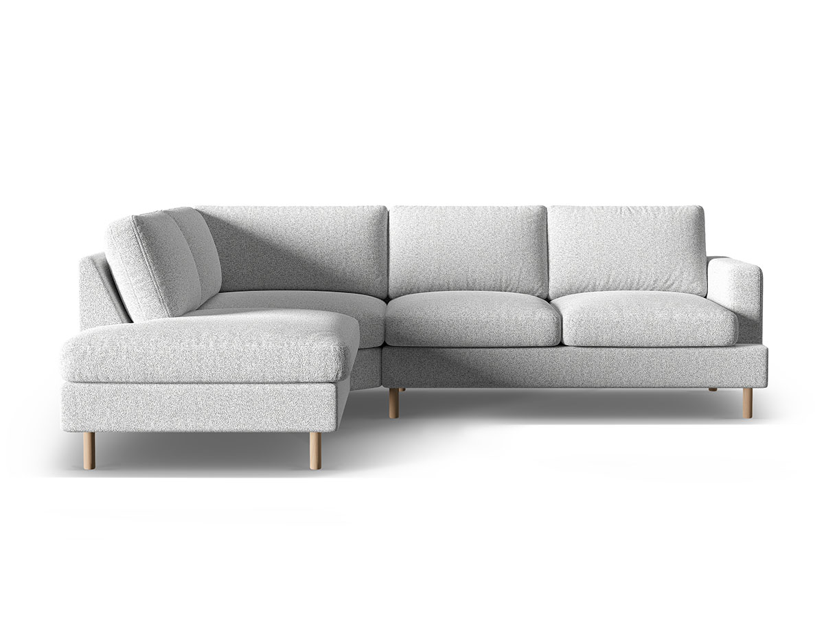 Micadoni Aliya rohová sedačka - Svetlosivá, Pravá, 255 cm