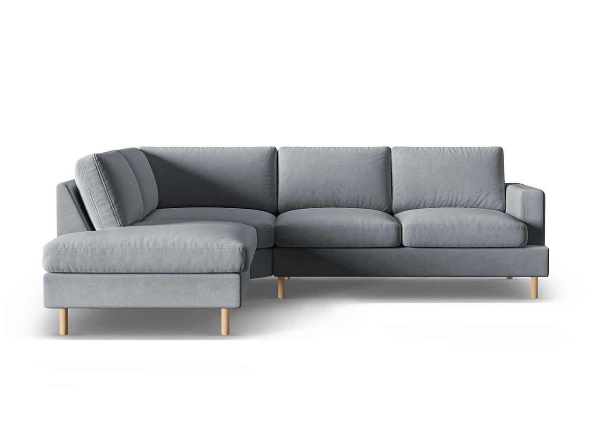 Micadoni Aliya rohová sedačka - Tmavosivá, Pravá, Zamat, 255 cm