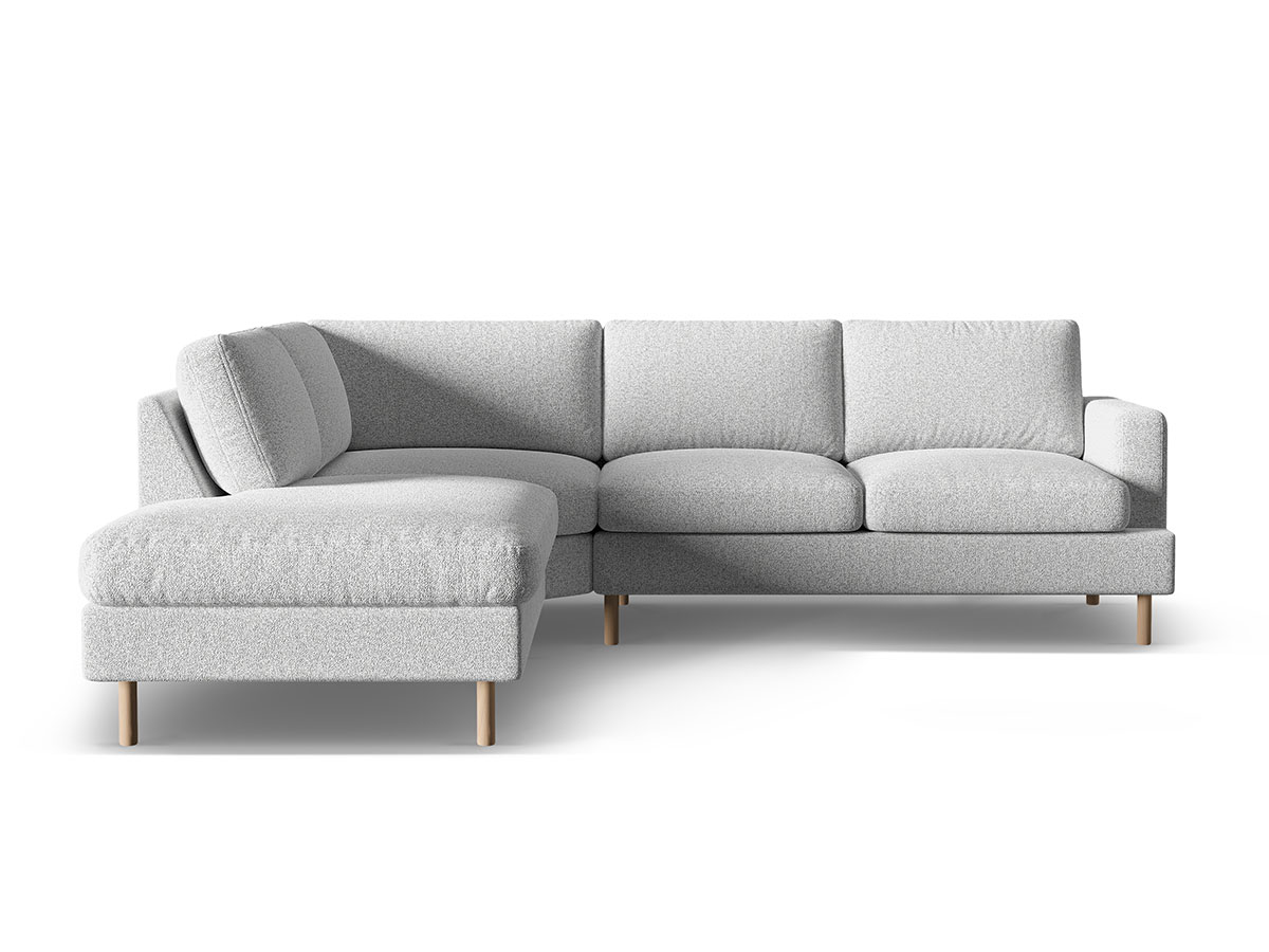 Micadoni Aliya rohová sedačka - Svetlosivá, Ľavá, 283 cm