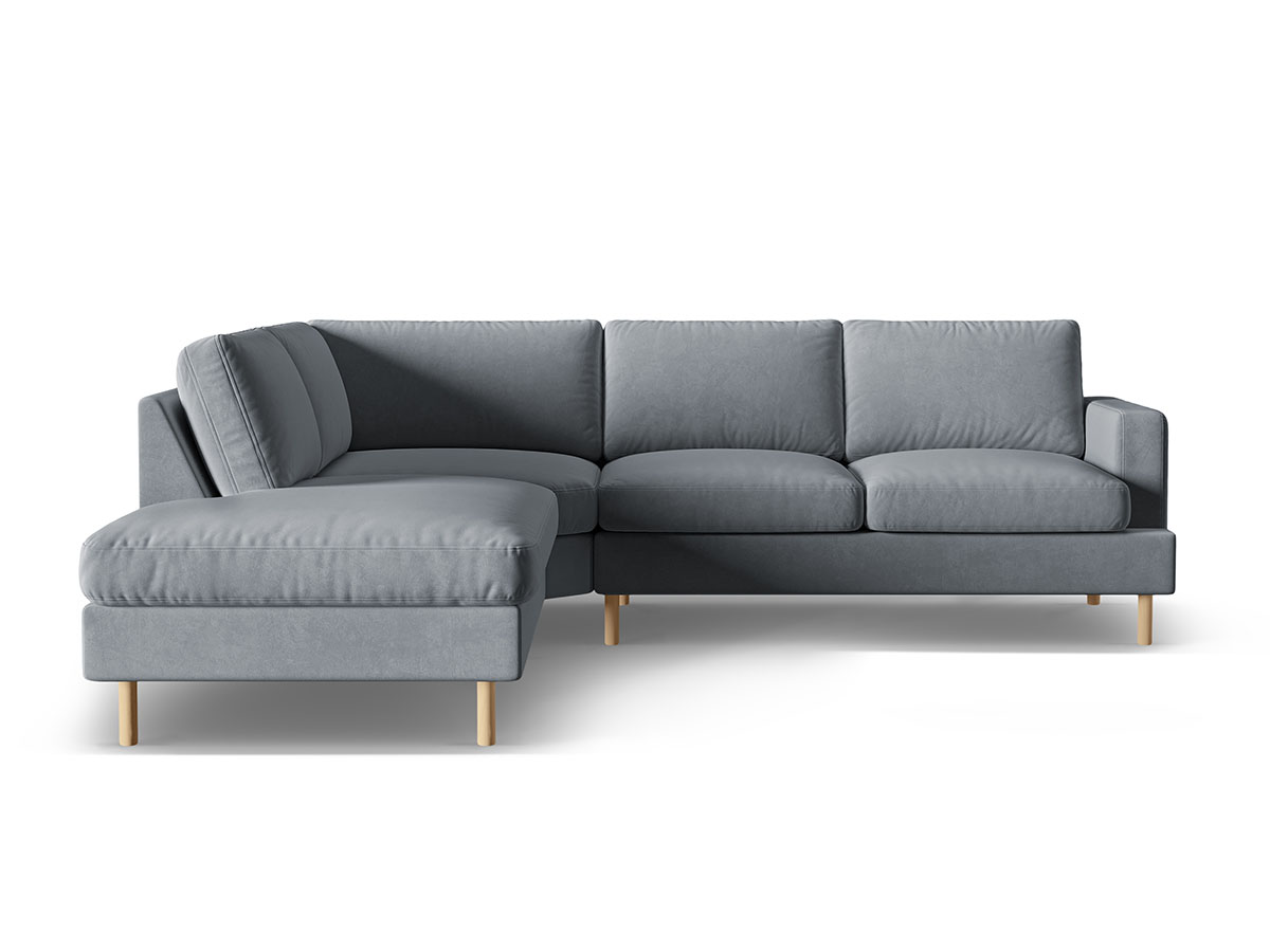 Micadoni Aliya rohová sedačka - Tmavosivá, Ľavá, Zamat, 283 cm