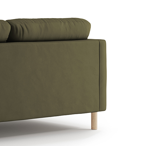 Vyvýšená na zaoblených nohách z prírodného dreva pre efekt vznášania sa