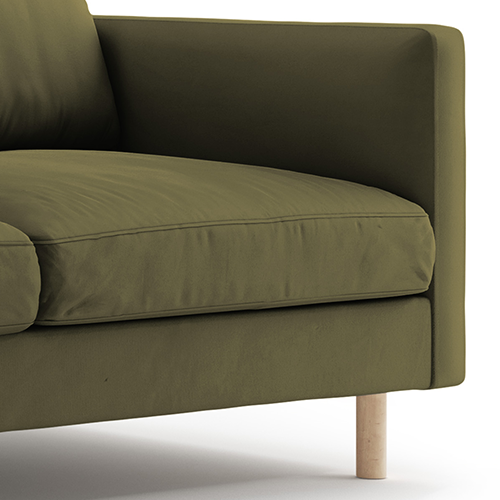 Sedacia časť obsahuje prírodné perie, ktoré poskytuje vynikajúcu mäkkosť a oporu pre uvoľnené každodenné leňošenie