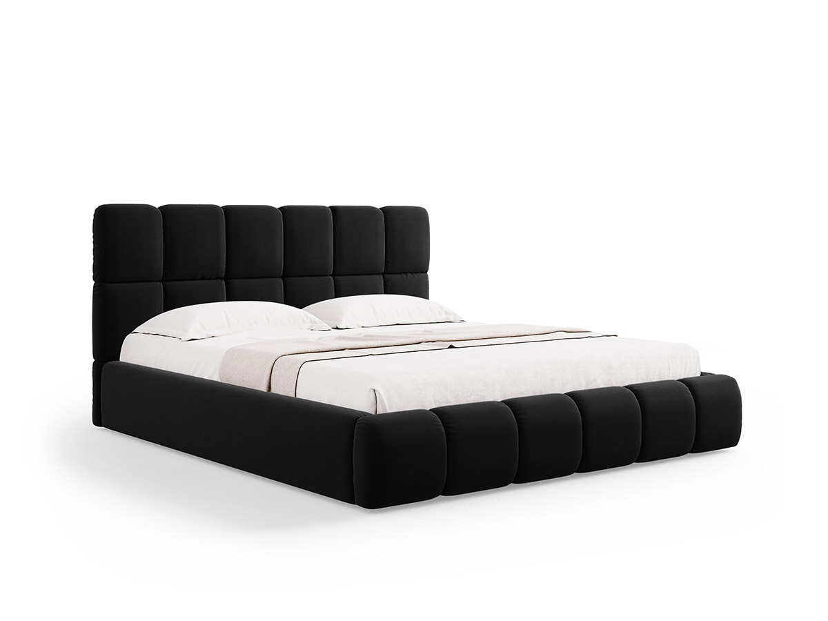 Micadoni Bellis moderná posteľ - Čierna, Zamat, 140 cm